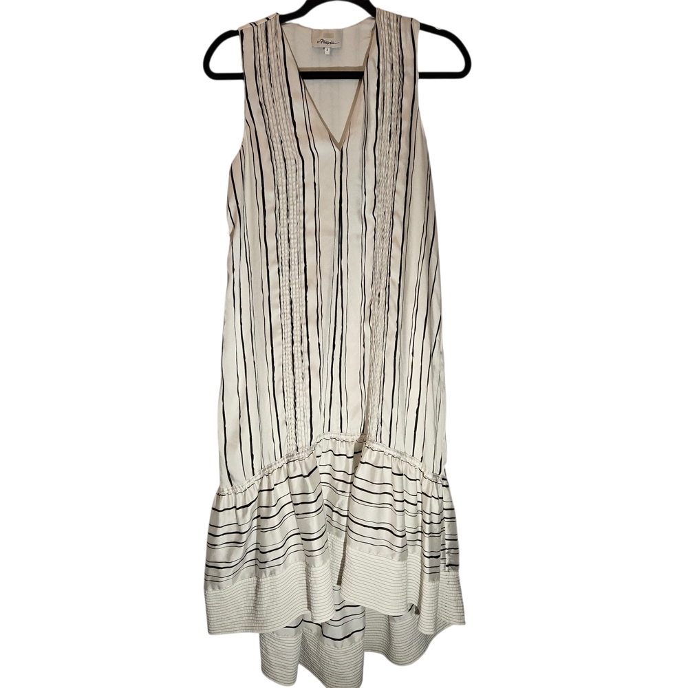 3.1 Phillip Lim Black and White High Low Hem Dress Size 2